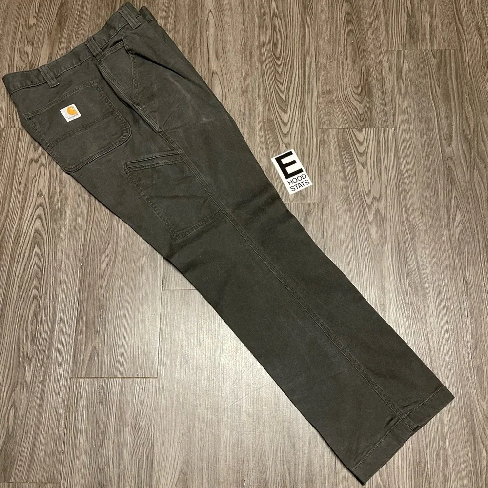 Carhartt Relaxed Fit Canvas Rugged Gray Work Wear Mens Size 32 X 32 Jeans